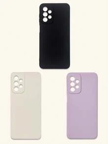 3pcs Minimalist Solid Color Phone Cases, Elegant, Simple, Black, Beige, Purple Phone Cases, Affordable Price, Suitable For All Ages And Genders, Compatible With IPhone & Galaxy, Case Compatible With Iphone 17 Pro Max, Covers, Cute Phone Case, Phone 11/12/13/13 Pro Max/14/14 Pro Max/15/15 Pro Max/16/16 Pro Max, Galaxy - Multicolor - View 48