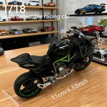 1/18 Scale Collectible Motorcycle Model, Compatible With Posable Rider Figurine - Durable Plastic Construction, Suitable For Home/Office Display - Ideal Gift For Motorcycle Enthusiasts And Teens - Sports Replica Version, Green Rims And Aerodynamic Design - Manual Operation, Weather-Resistant Collectible, Suitable For Adults And Teens, Motorcycle Gift, Motorcycle Decor, Kids Motorcycle