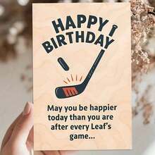 Une carte d'anniversaire humoristique pour les fans des Maple Leafs, parfaite comme cadeau unique pour les amis et la famille qui aiment les sports. Célébrez avec une touche d'humour inspirée des matchs des Leafs