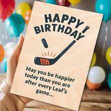 Une carte d'anniversaire humoristique pour les fans des Maple Leafs, parfaite comme cadeau unique pour les amis et la famille qui aiment les sports. Célébrez avec une touche d'humour inspirée des matchs des Leafs