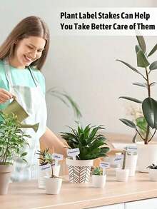 100pcs White T-Shape Plant Labels, Outdoor Garden Plant Waterproof Marker, Reusable Plant Tags Suitable For Nursery Growers And Homeowners To Label Plants In Pots And Planters