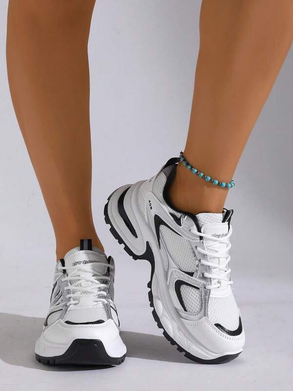 2025 Spring/Summer New Thick Sole Mesh Casual Sports Shoes, Women