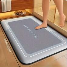 Simple Flannel Bathroom Absorbent Mat Doorstep Mat Home Kitchen Mat Toilet Quick-Drying Foot Pad Anti-Slip Entrance Mat - 白色 - 查看 3