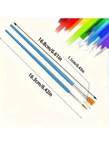 10/20/30/40/50/60Pcs Fine Nylon Hair Detail Flat Paint Brush For Watercolor Painting - Blue - View 12
