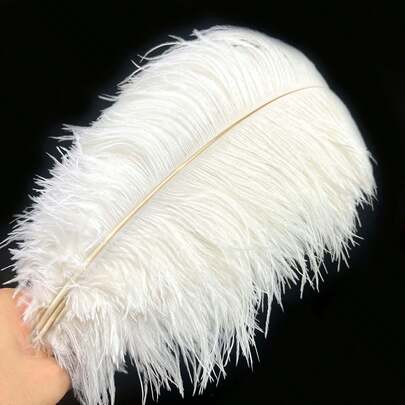 15-50cm Artificial Feathers, 5/10pcs White/Black, DIY Crafts, Wedding Party Decor And Christmas Costume Making