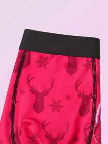 酷炫的圣诞老人数码印花平角内裤，配有松紧腰带和面料，适合圣诞节期间穿着，可作为送给男朋友和家人的圣诞礼物（男士内衣）。 - 紅色 - 查看 4