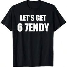 COCOC 2025 New Summer Loose Pattern Round Neck Shirt Graphic Tees,67 Six Seven Sendy 6 7endy Let's Get Funny-Shirtgraphic Tees Graphic Tees Men Men Clothes - 灰色 - 查看 1