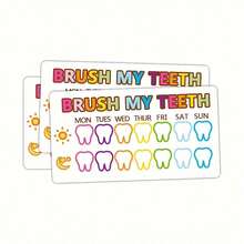 50 piezas Tarjetas de recompensa para cepillarme los dientes - Rastreador de hábitos de cepillo de dientes colorido para jóvenes, 5.08x8.89 cm, herramienta de cuidado dental motivacional con patrones claros, material de papel duradero