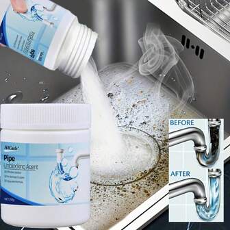  H4Cacle管道疏通剂，强力水槽及排水管清洁剂，高效溶解马桶、厨房洗手盆及水槽下水道管道堵塞物，通道粉末状堵塞清除剂