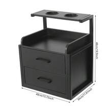 Sweetmile Salon Wall Cabinet 2 Drawers Wall Mounted Salon Storage Cabinet For Barber Store - Black - View 3