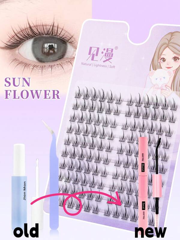 120 Pcs Personal Eyelash Extension Kit, C Curl Lash Clusters, DIY Lightweight Soft Thickness 0.07mm, Suitable For Natural Looking Lash Extensionlash Clusters Kit,Lashes,Eyelashes,Fake Lashes