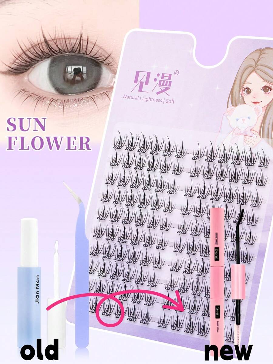 120 Pcs Personal Eyelash Extension Kit, C Curl Lash Clusters, DIY Lightweight Soft Thickness 0.07mm, Suitable For Natural Looking Lash Extensionlash Clusters Kit,Lashes,Eyelashes,Fake Lashes