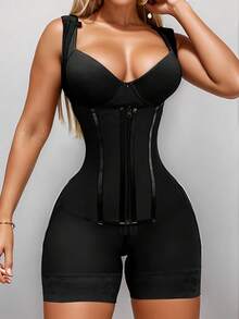 Women Colombian Shapewear,Faja Body Shaper Short ,Tummy Control Body Shaper, Zipper Closure, Bust-Open, Butt Lifting Shapewear Bottoms, Enhancer High Compression Full Body Shaper Underwear,Thigh Slimming Bodysuit Lingerie-Suitable For Valentine Outfits For Women,Prom Dress,Date Night,Formal Gowns For Women Evening Elegant - màu đen - Xem 13