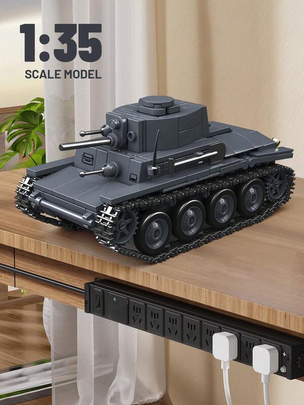 414 piezas Tanque ligero alemán 38T-A de la Segunda Mundial, juego de construcción de tanques, modelo de tanque coleccionable, adecuado como decoración de escritorio para el hogar/oficina, ideal como regalo de cumpleaños/Año Nuevo para adolescentes y adultos aficionados a los modelos militares, a partir de 14 años