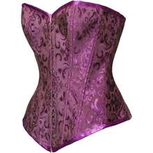 Women's Waist Cincher Bustier Boned Corset With  Design In 2025 - Purple - View 2