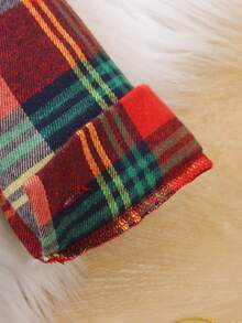 小男孩圣诞红绿贴布衬衫，2025秋冬新款可爱圣诞老人刺绣领长袖休闲上衣