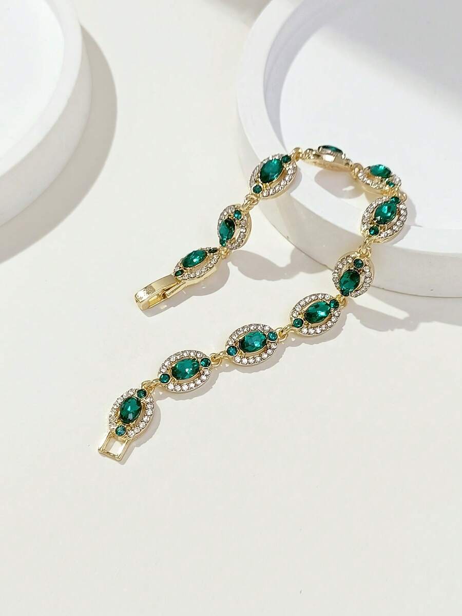 LADYCOCO 1 件奢华彩色镶嵌手链，女士珠宝礼物