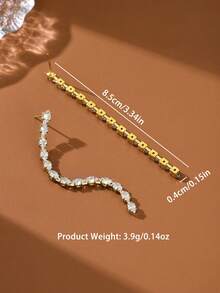 2 Stücke minimalistische, elegante, funkelnde Zirkonia Quasten Ohrringe, geeignet für den täglichen Gebrauch von Frauen