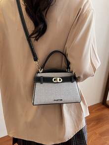 迷你时尚百搭撞色休闲手提包，女士，新年特惠 - 黑色 - 查看 6