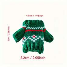 1pc Mini Pet Winter Sweater, Thick & Warm Clothing, New Christmas Hamster Knitted Sweater, Soft Material, Cute Outfit For 10cm~14cm Small Hamsters, Christmas Gift For Little Pets, Hamster Christmas & New Year Theme Sweater