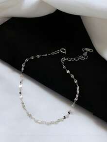 ELSEDES 1 pieza Brazalete decorativo ovalado de plata esterlina de moda para mujeres para el verano