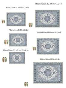 1 pièce Tapis vintage à fleurs bleues, ce grand tapis vintage à fleurs présente un motif inspiré haut de gamme dans un schéma de couleurs bleu et blanc frais qui élève instantanément n'importe quel espace ordinaire à un look de showroom élégant. Matériau doux avec une sensation agréable sous les pieds, convient pour le salon, la chambre à coucher et d'autres zones de décoration. Décoration de Noël