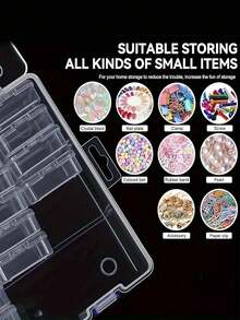 Set di scatole per l'organizzazione di gioielli, 45/64 scomparti, 5,5 cm x 5,5 cm, diretta dalla fabbrica, adatto per conservare piccoli oggetti come gioielli, pitture di diamanti, perline, articoli artigianali, pillole, ecc.