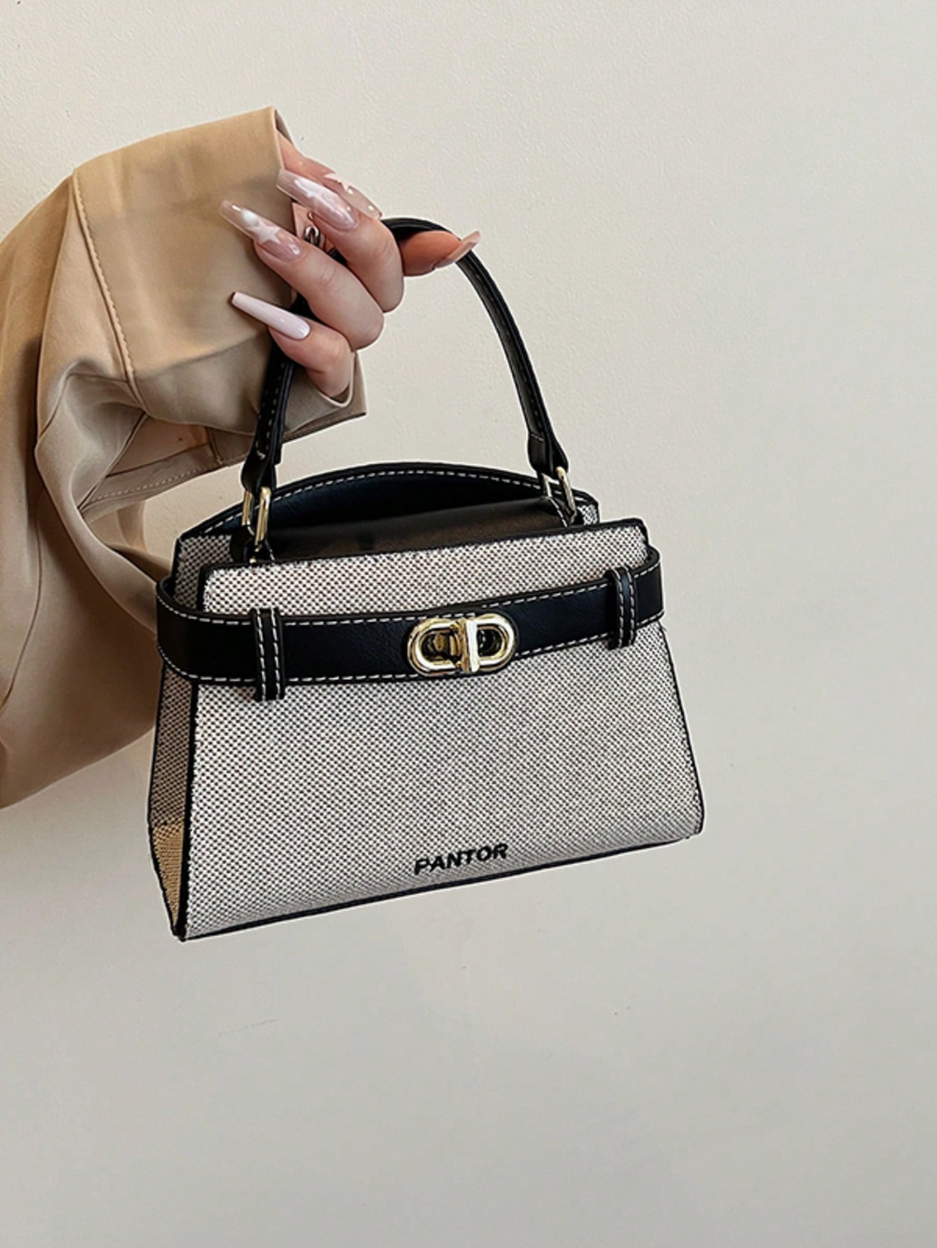 حقيبة يد صغيرة متعددة الاستخدامات بألوان متباينة ل...