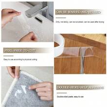 Double-Sided Tape Heavy Duty, Multi-Purpose Removable Installation Traceless Gel Tape, Fix Carpets, Kitchen Utensils, LED Light Strips, Posters, Party And Wedding Decorations - trong suốt - Xem 5