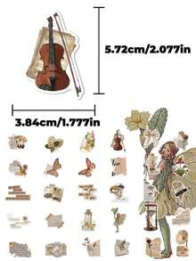 30 piezas de pegatinas vintage artísticas, hermosas y divertidas con diseños de mariposas y flores, perfectas para decorar cuadernos, portátiles, patinetas, guitarras, suministros para fiestas, maletas y sobres - Pegatinas de manualidades