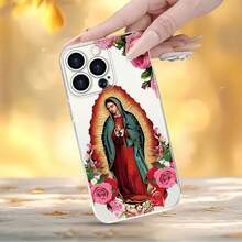 Funda para  con la imagen de la Virgen María, apta para las series  16E/15/14/13/12/11/PRO/PLUS/PROMAX/MINI. Compatible con las series  S/A/M/NOTE,  S/G/EDGE/E, Transsion SPARK/HANTOM/CAMON/INFINIX, las series Honor 400/Play/X/MAGIC, y los modelos de las series  14/Redmi/POCO/NOTE/K/A. Transparente, sencilla, elegante y duradera, fabricada con material TPU protector. Perfecta para San Valentín, Halloween, Navidad y otras ocasiones festivas: una opción ideal para uso personal o para regalar. - transparente - Ver 3
