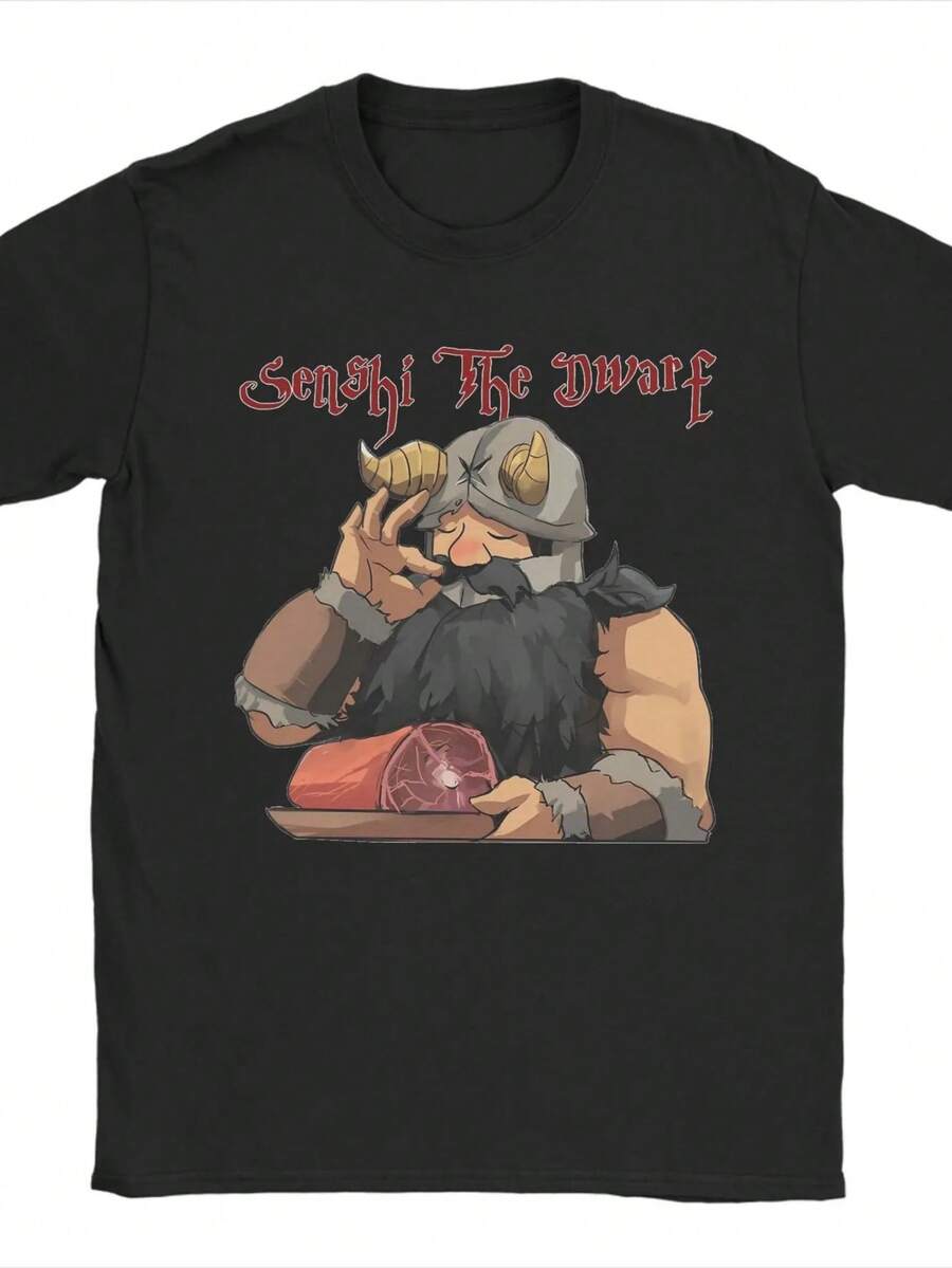 Men Women T-Shirt Delicious In Dungeon Senshi Manga T-Shirts Hippie Summer Tee Shirt Cotton Clothes Plus Size 5XL. - Đen 4 - Xem 1