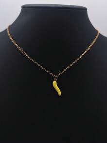 1 件复古 18K 镀金不锈钢细链配红辣椒吊坠，装饰项链适合女士日常和婚礼佩戴，礼物 - 金色 - 查看 7