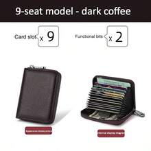 1pc Aiyo Fashion High-Quality PU Leather Mini Card Holder - Slim Card Case, Wallet Credit Card Holder, RFID Blocking Card Protector, Compact Design, Durable & Stylish, Unisex Zipper Wallet (A Classic Black)