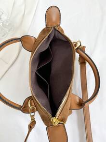 1 pezzo Borsa a spalla da donna di design di nicchia, versatile, nuova per il 2025, di grande capacità, colore unito, minimalista, stile retrò, borsa di lusso di alta gamma a forma di raviolo, borsa a tracolla in camoscio adatta per uscite, shopping, visite turistiche, lavoro, appuntamenti