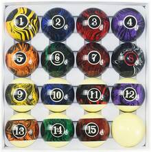 Juego de billar profesional de resina, 16 bolas de 2-1/4 pulgadas, 8 guantes, adecuado para snooker y entrenamiento, resistente al desgaste y duradero. - Textura de mármol - Ver 8