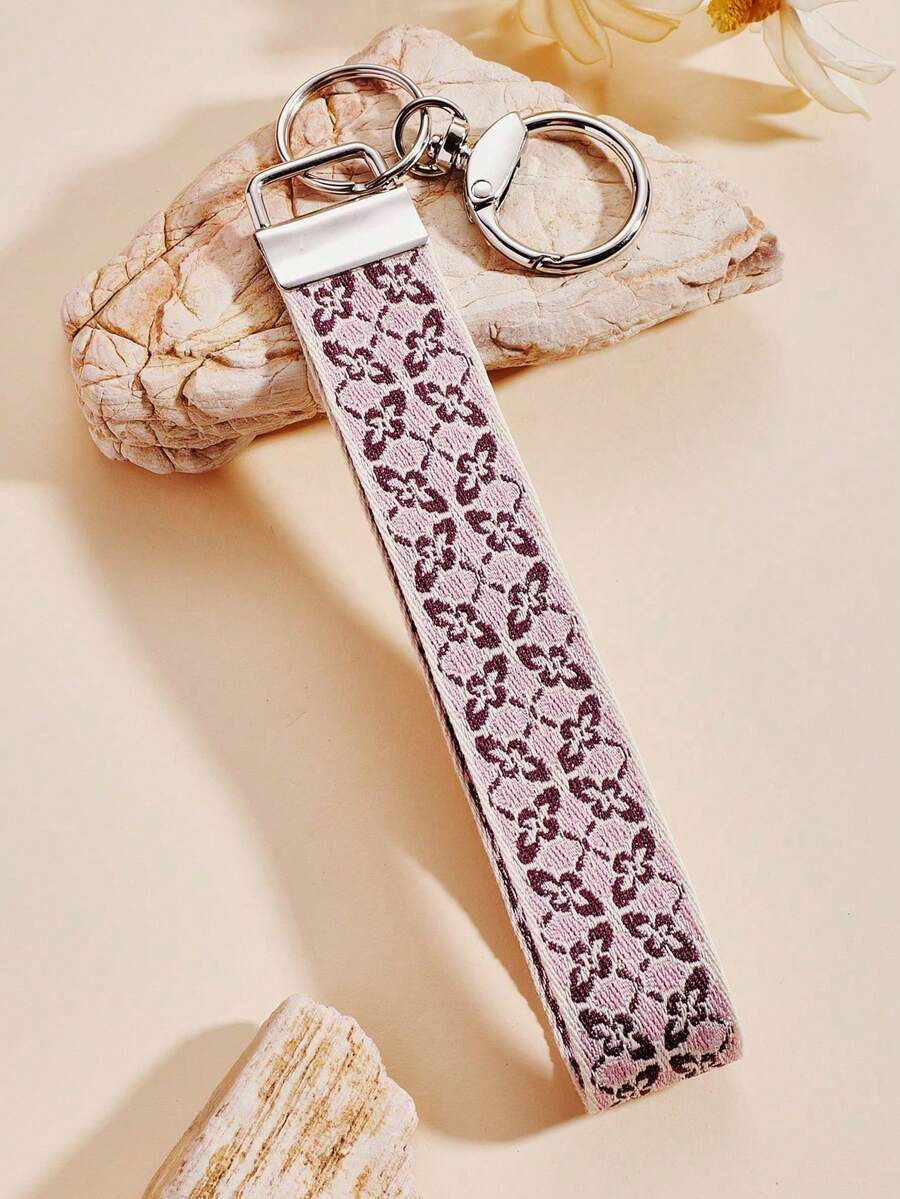 1 件锌合金钥匙扣、钥匙扣、包包挂件、织带钥匙扣、钥匙扣配件、手腕钥匙扣、印花织带钥匙扣、女士汽车钥匙扣、女士包包和吊坠钥匙扣、通用钥匙扣、女士时尚钥匙扣（由于拍摄光线角度不同，可能会有轻微色差，请以实际产品为准。） - 淡紫色 - 查看 1