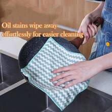 Eretinputc Coral Fleece Striped Rag Cleaning Dish Cloth, Microfiber Dish Cloth, Reusable and Washable Towels, Multi - Purpose Absorbent Kitchen and Home Cleaning Cloths 5Pcs - 10 piezas - Ver 4