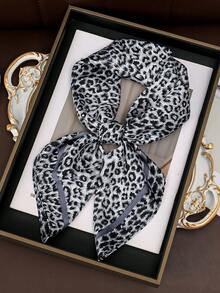 1pc Men's Leopard Print Bandana, Versatile Vintage Street Dance Rock Style Head Wrap - Can Be Used As Belt, Mask, Scarf, Handkerchief, Wristband, Gift For Family & Friends, All Season