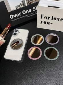 Sparkling Wireless Magnetic Coil With Mirror Magnetic Ring For Makeup Ultra-Thin, Suitable For MagSticker Ring - Magnetic Ring Compatible With MagMagnetic Wireless Charger Case, Compatible With IPhone 17 16 15 14 13 12 Pro Max Galaxy Android Accessories