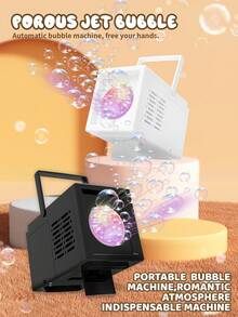 Máquina de burbujas automática de mano para niños, soplador de burbujas de mano para niños, regalo para fiestas (no incluye baterías ni solución de burbujas)
