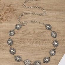 Retro Metal Chain Belt Exquisite Waist Chain, Elegant And Versatile - Bạc - Xem 3