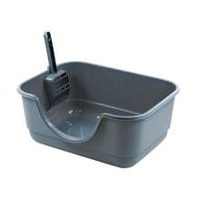 Arenero para gatos 40x30x17cm bandeja sanitaria abierta aseo de gatos bandeja higiénica gatos pequeña accesorios mascotas hogar - Gris - Ver 7