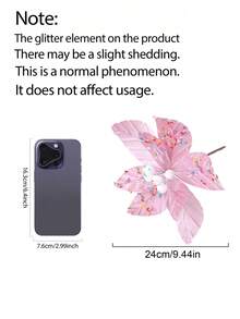 1 pièce Fleur de Noël avec flocons de neige 24 cm. Décorée avec des flocons de neige, décoration de sapin de Noël, fleur de fête durable pour l'extérieur/intérieur, convient pour la maison, le jardin, la terrasse, fleurs de Noël, décoration de jardin, affichage de fleurs vives, design de pétales complexe, le meilleur pour Noël