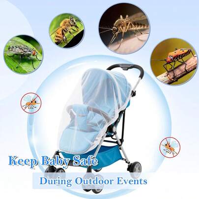 Baby Stroller Mosquito Net, Stroller Anti-Insect Net Cover, Baby Bed Anti-Mosquito, Safety Protection, Breathable Material, Suitable For A Variety Of Places, Baby Stroller Accessories