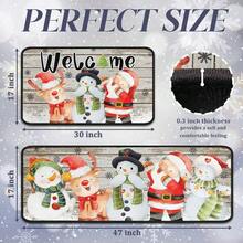 Pzw Juego De 2 Tapetes De Cocina De Navidad Decoraciones Navideñas Para El Hogar Ciervos Muñeco De Nieve Tapete De Bienvenida Tapete De Invierno Para El Hogar Decoración De Navidad8109 - 穆埃科德涅夫 - 查看 3