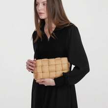 Puffer Woven Crossbody Bag Purse Handbags For Women, Quilted Hobo Carryall Bag Shoulder Bags With Adjustable StrapChristmas - Hồng đậm - Xem 11