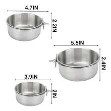 Bird Feeding Dish Cups 3 Pack Parrot Food Bowl Cage With Clamp Holder Stainless Steel Birdcage Coop Water Feeder For Cockatiel Conure Budgies Parakeet Macaw Finches Lovebirds Small Animal (S+M+L){"Size_name":"S+M+L"} - S+M+L - 查看 3