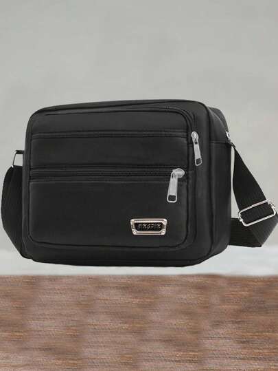 韩版休闲大容量多层防水斜挎包牛津布包男女商务包收纳钱包