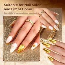 Gold Chrome Nail Powder For Gel Nails,Metallic Mirror Effect Pigment Stylish And Technological Fine Glitter For Home DIY Salon Use{"Color_name":"Gold"} - 金子 - 查看 7